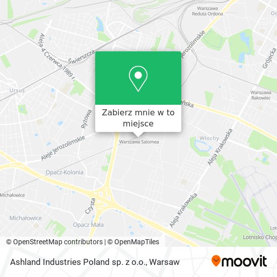 Mapa Ashland Industries Poland sp. z o.o.