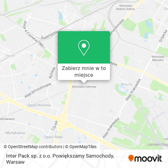 Mapa Inter Pack sp. z o.o. Powiększamy Samochody