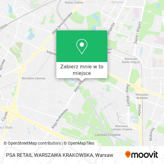 Mapa PSA RETAIL WARSZAWA KRAKOWSKA