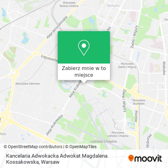 Mapa Kancelaria Adwokacka Adwokat Magdalena Kossakowska