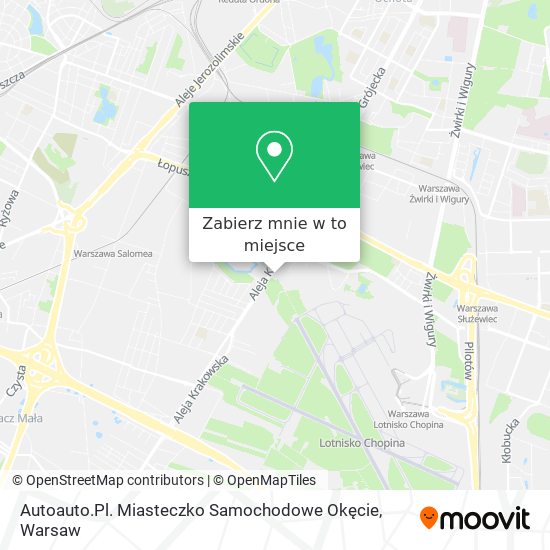 Mapa Autoauto.Pl. Miasteczko Samochodowe Okęcie