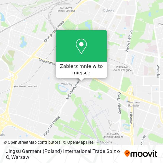 Mapa Jingsu Garment (Poland) International Trade Sp z o O