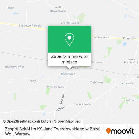 Mapa Zespół Szkół Im KS Jana Twardowskiego w Bożej Woli