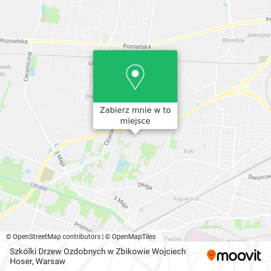 Mapa Szkólki Drzew Ozdobnych w Zbikowie Wojciech Hoser