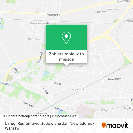 Mapa Usługi Remontowo Budowlane Jan Niewiadomski