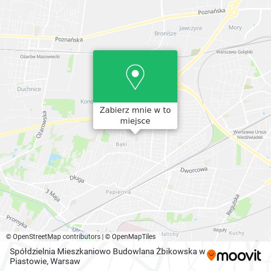 Mapa Spółdzielnia Mieszkaniowo Budowlana Żbikowska w Piastowie