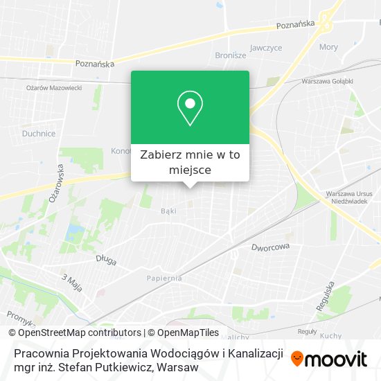 Mapa Pracownia Projektowania Wodociągów i Kanalizacji mgr inż. Stefan Putkiewicz