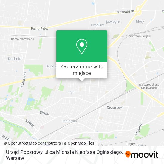 Mapa Urząd Pocztowy, ulica Michała Kleofasa Ogińskiego