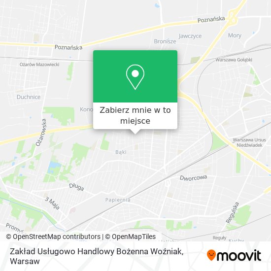 Mapa Zakład Usługowo Handlowy Bożenna Woźniak