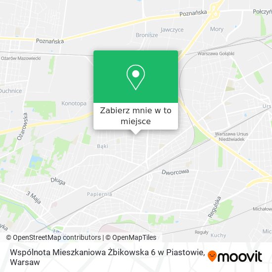 Mapa Wspólnota Mieszkaniowa Żbikowska 6 w Piastowie