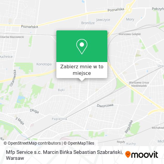 Mapa Mfp Service s.c. Marcin Bińka Sebastian Szabrański