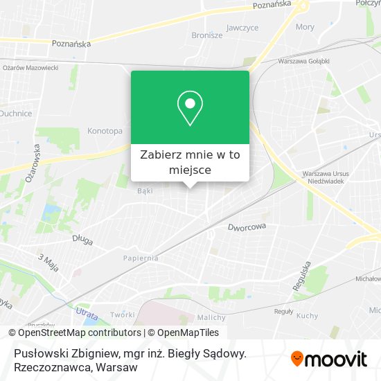 Mapa Pusłowski Zbigniew, mgr inż. Biegły Sądowy. Rzeczoznawca