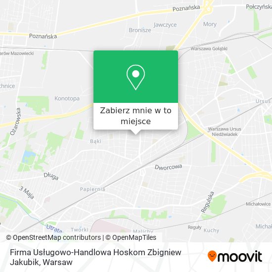 Mapa Firma Usługowo-Handlowa Hoskom Zbigniew Jakubik