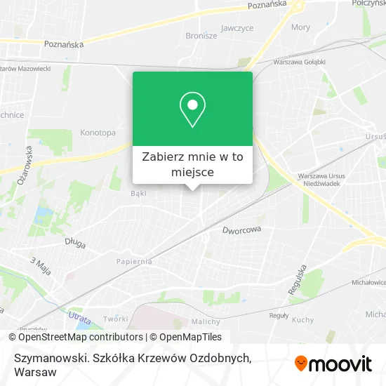 Mapa Szymanowski. Szkółka Krzewów Ozdobnych