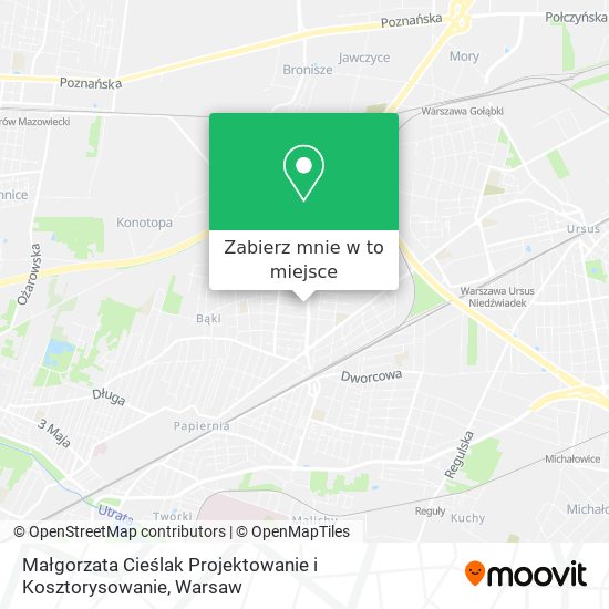 Mapa Małgorzata Cieślak Projektowanie i Kosztorysowanie