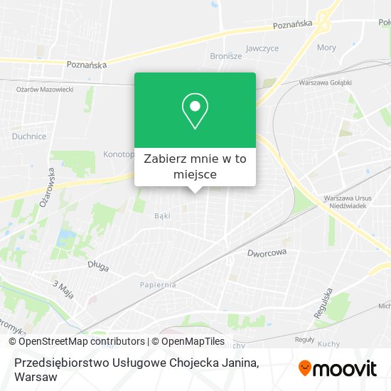 Mapa Przedsiębiorstwo Usługowe Chojecka Janina