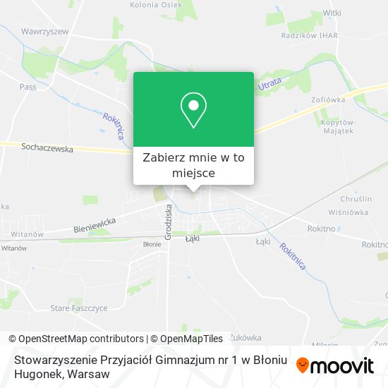 Mapa Stowarzyszenie Przyjaciół Gimnazjum nr 1 w Błoniu Hugonek