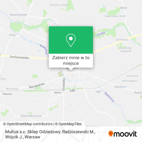 Mapa Multus s.c. Sklep Odzieżowy. Radziszewski M., Wójcik J.