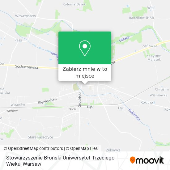 Mapa Stowarzyszenie Błoński Uniwersytet Trzeciego Wieku