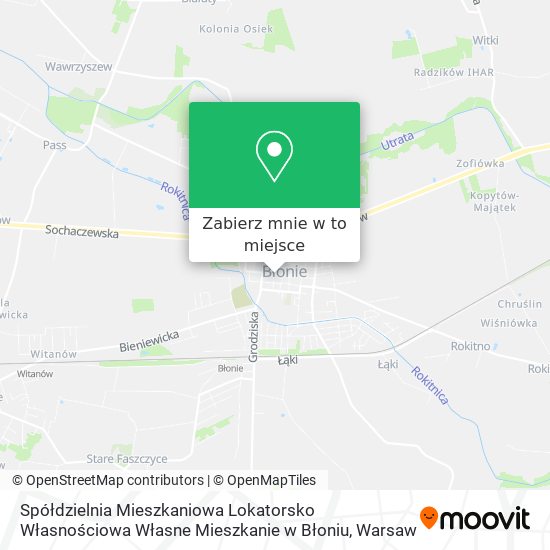 Mapa Spółdzielnia Mieszkaniowa Lokatorsko Własnościowa Własne Mieszkanie w Błoniu