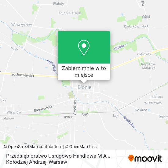 Mapa Przedsiębiorstwo Usługowo Handlowe M A J Kołodziej Andrzej