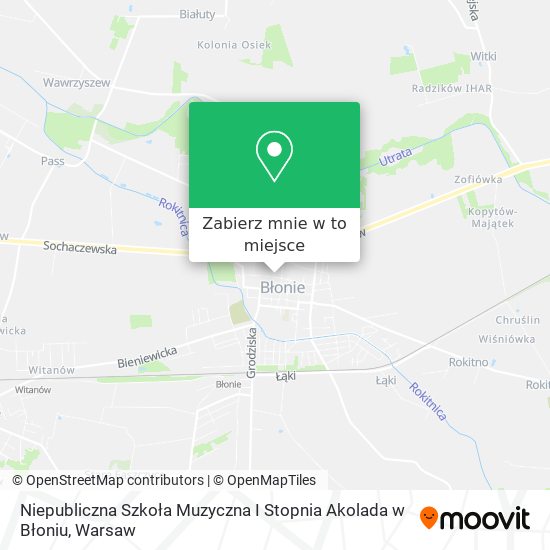 Mapa Niepubliczna Szkoła Muzyczna I Stopnia Akolada w Błoniu