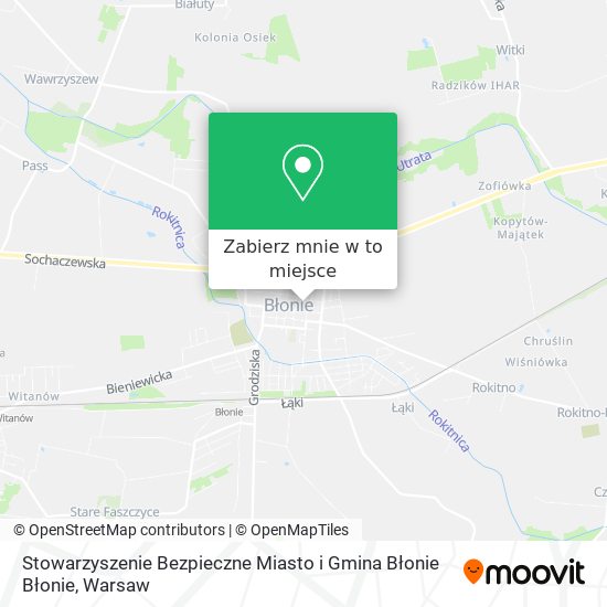 Mapa Stowarzyszenie Bezpieczne Miasto i Gmina Błonie Błonie