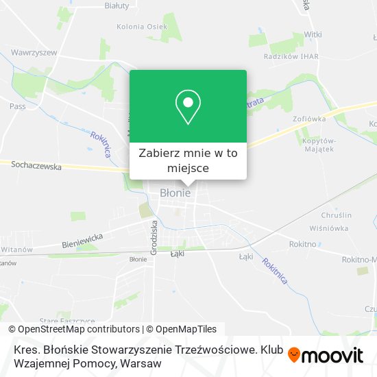 Mapa Kres. Błońskie Stowarzyszenie Trzeźwościowe. Klub Wzajemnej Pomocy