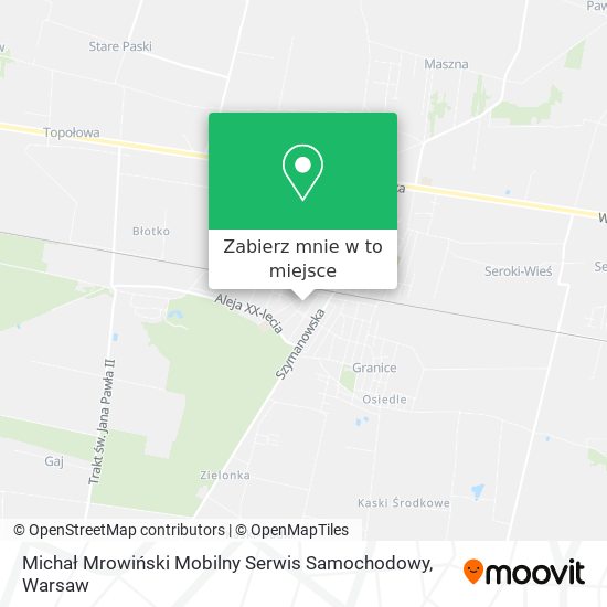 Mapa Michał Mrowiński Mobilny Serwis Samochodowy