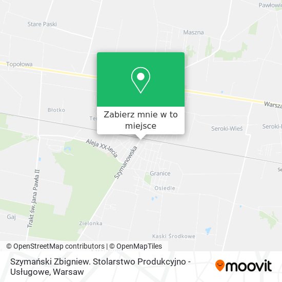 Mapa Szymański Zbigniew. Stolarstwo Produkcyjno - Usługowe