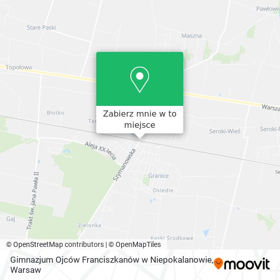 Mapa Gimnazjum Ojców Franciszkanów w Niepokalanowie