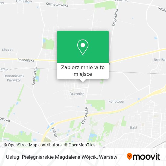 Mapa Usługi Pielęgniarskie Magdalena Wójcik