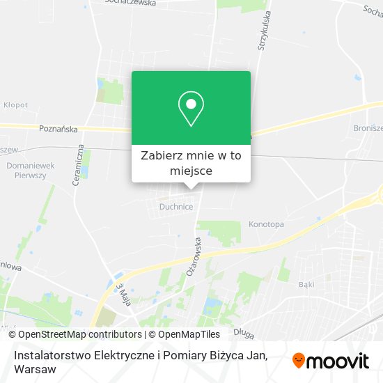 Mapa Instalatorstwo Elektryczne i Pomiary Biżyca Jan