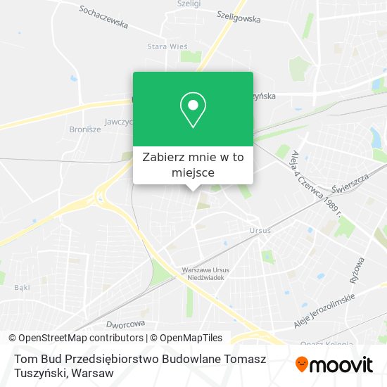 Mapa Tom Bud Przedsiębiorstwo Budowlane Tomasz Tuszyński