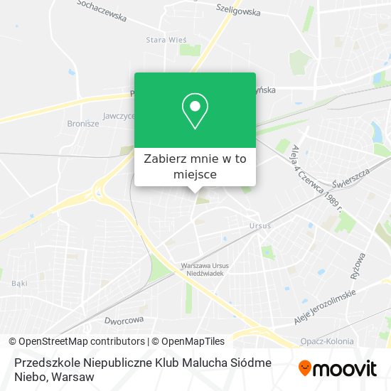 Mapa Przedszkole Niepubliczne Klub Malucha Siódme Niebo