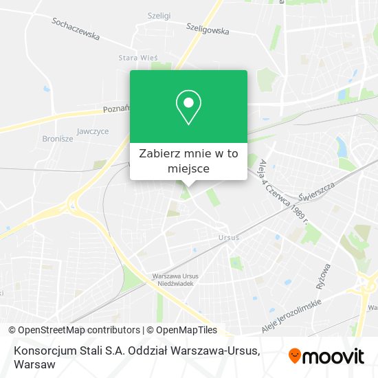 Mapa Konsorcjum Stali S.A. Oddział Warszawa-Ursus