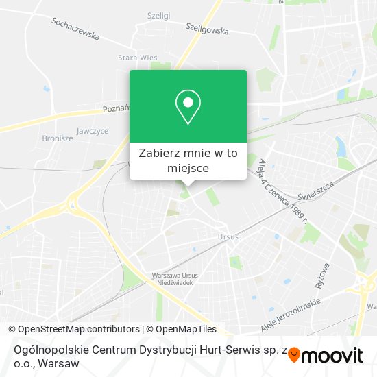 Mapa Ogólnopolskie Centrum Dystrybucji Hurt-Serwis sp. z o.o.