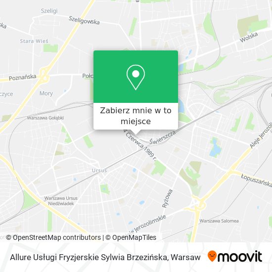 Mapa Allure Usługi Fryzjerskie Sylwia Brzezińska