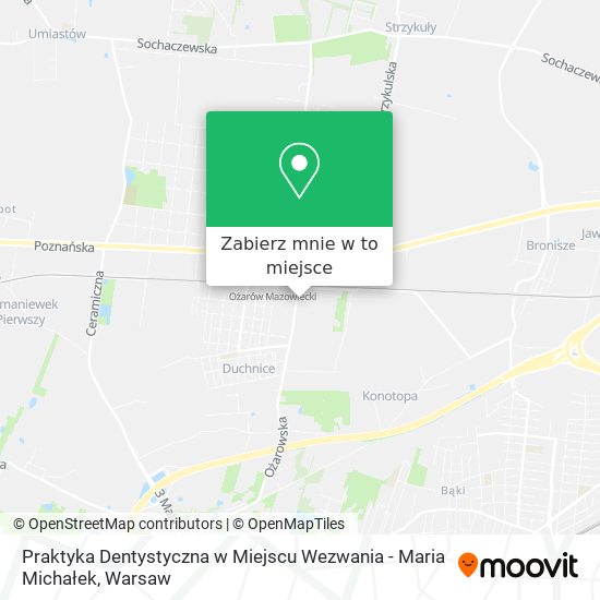 Mapa Praktyka Dentystyczna w Miejscu Wezwania - Maria Michałek