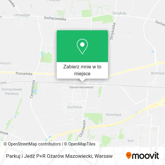 Mapa Parkuj i Jedź P+R Ożarów Mazowiecki