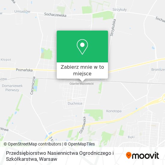 Mapa Przedsiębiorstwo Nasiennictwa Ogrodniczego i Szkółkarstwa