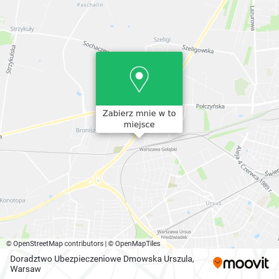 Mapa Doradztwo Ubezpieczeniowe Dmowska Urszula