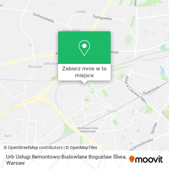 Mapa Urb Usługi Remontowo-Budowlane Bogusław Śliwa