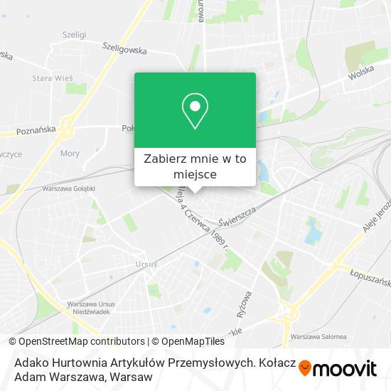 Mapa Adako Hurtownia Artykułów Przemysłowych. Kołacz Adam Warszawa