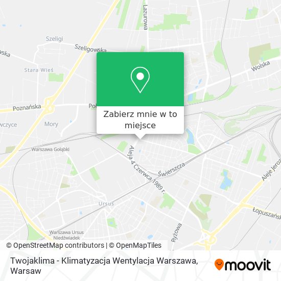 Mapa Twojaklima - Klimatyzacja Wentylacja Warszawa