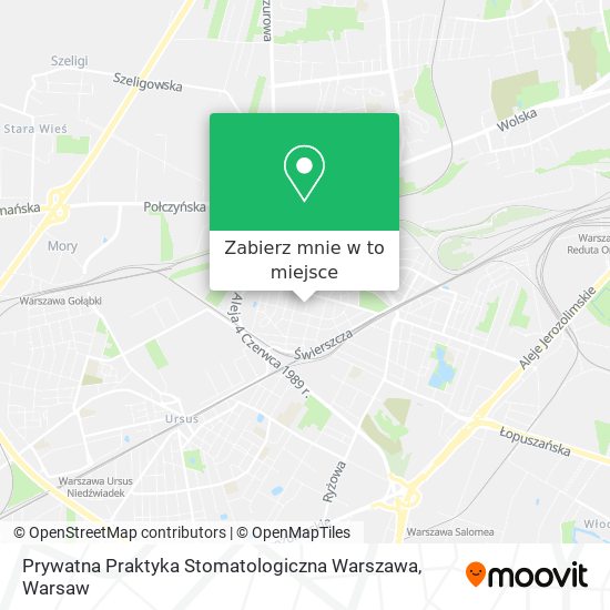 Mapa Prywatna Praktyka Stomatologiczna Warszawa