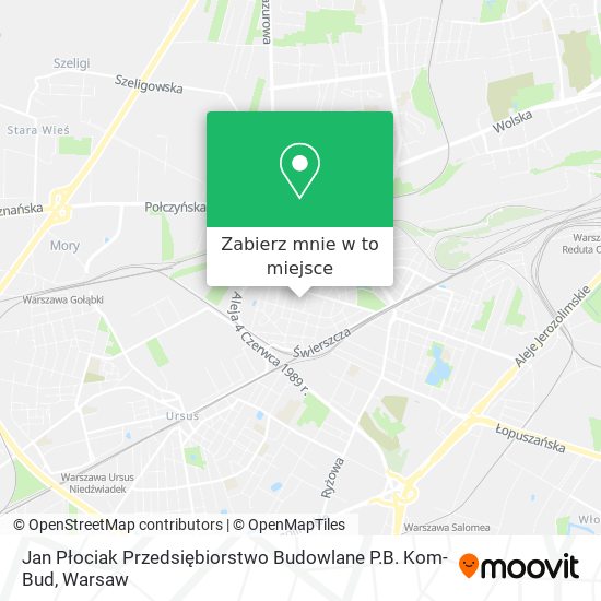 Mapa Jan Płociak Przedsiębiorstwo Budowlane P.B. Kom-Bud