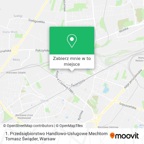 Mapa 1. Przedsiębiorstwo Handlowo-Usługowe Mechtom Tomasz Świąder