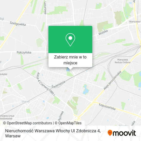 Mapa Nieruchomość Warszawa Włochy Ul Zdobnicza 4