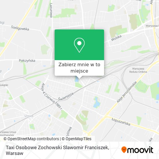 Mapa Taxi Osobowe Zochowski Slawomir Franciszek